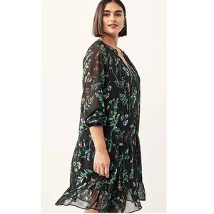 Banana Republic sheer shimmer floral dress.